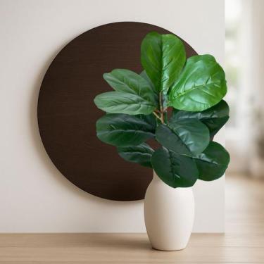 Imagem de 4 Mini Árvore Decorativa Ficus Lyrata Planta Artificial Verde com Folh
