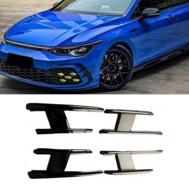 Imagem de Defletor divisor lateral do spoiler da faca de vento dianteiro do carro compatível com Golf 8 GTI R-Llne Kit de carroceria peça de modificação (fibra de carbono)