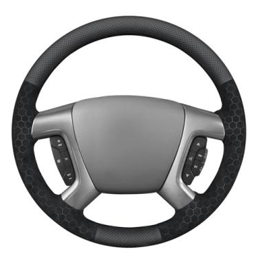Imagem de MEWANT Capa de volante costurada à mão para Chevrolet Silverado 1500 2007-2013/Silverado 2500 2007-2014/Silverado 3500 2007-2014/Avalanche 2007-2013/Suburban/Tahoe/Traverse