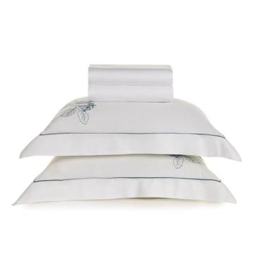 Imagem de Jogo de Cama Queen Lençol 100% Algodão 300 Fios Aster White 4 Peças Karsten