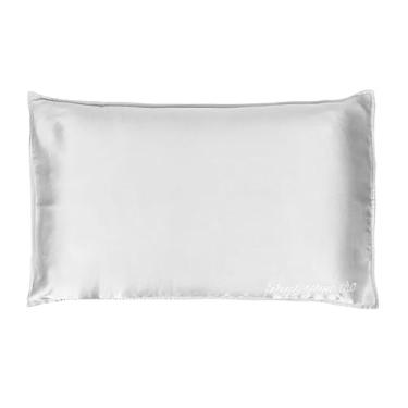 Imagem de Fronha luxuosa de seda 100% pura de amoreira – 22 Momme – Queen Size (50,8 cm x 76,2 cm) – Suave, suave no cabelo e na pele – Ajuda a reduzir a cabeça da cama e os vincos do sono – Branca