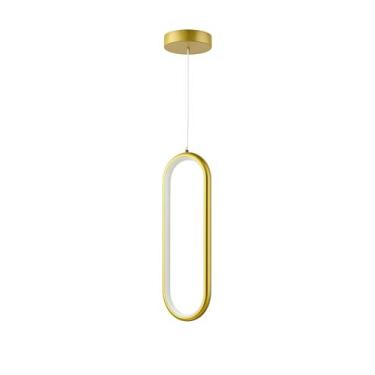 Imagem de Pendente Moderno Oval Dourado 38cm Led 18W 3000K Bivolt 15768-PL - PAR