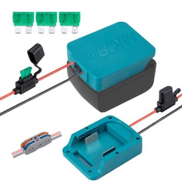 Imagem de Adaptador de roda elétrica compatível com bateria Makita de 18 V com terminais de fusível, interruptor e fio, conector de alimentação para carro RC, robótica, caminhão RC, DIY, compatível com Makita