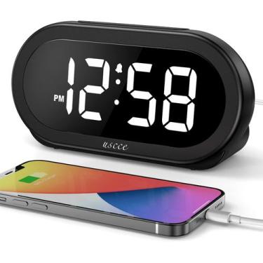 Imagem de Despertador USCCE Small LED Digital com soneca e carregador USB