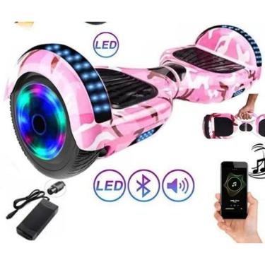 Imagem de Hoverboard Overboard Skate Elétrico Led Rosa Camuflado Nº27