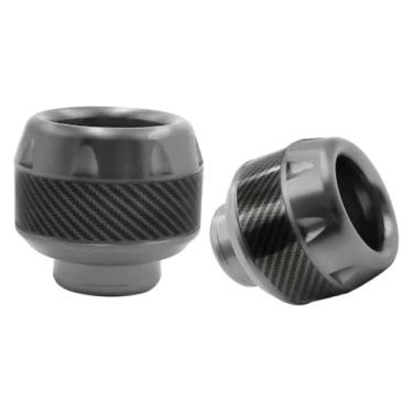 Imagem de BYYINGSUS 1 par protetor de colisão de motocicleta liga de alumínio roda dianteira garfo moldura proteção contra queda almofadas deslizantes acessórios de segurança para moto (cinza)