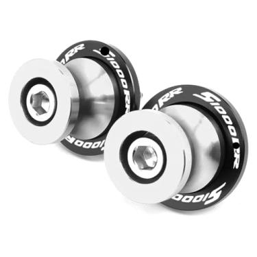 Imagem de BYYINGSUS Acessórios de motocicleta 8 mm parafuso de suporte de braço oscilante bobinas deslizantes compatíveis com S1000R S1000RR 2009-2022 2023 (S1000rr prata)