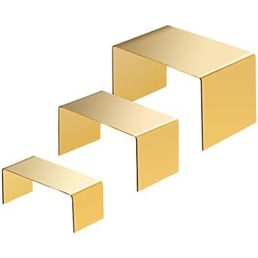 Imagem de Suporte empilhável para perfume, 3 peças, expositor, aço inoxidável, suporte de exibição de ouro, prateleira de exposição, suporte de perfume, suporte de exibição de joias, suportes para bancada de loja de varejo