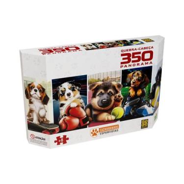 Imagem de Quebra cabeça panorama 350 peças cachorrinhos esportistas - grow 04849