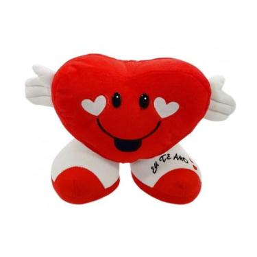 Imagem de Pelúcia almofada coração com pé frases sortido 25cm - fizzy f1719