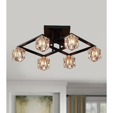 Imagem de Luminária pendente de lanterna de fazenda, luminária de teto para foyer industrial, 12 polegadas, preta, gaiola com aberturas em V, luz suspensa para cozinha, ilha, sala de jantar, escada