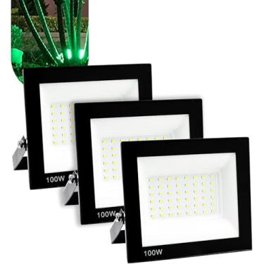Imagem de Refletor Holofote LED Kit 3 Unidades 100W SMD IP66 Prova d'Água Holofote Externo 6500K – Alta Luminosidade e Economia de Energia