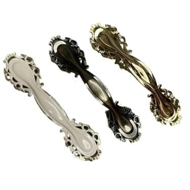 Imagem de CXYFQUUK Puxadores de armário de cozinha puxadores de armário vintage gaveta de móveis porta armário guarda-roupa ferragens 2 peças (Bronze-64 mm)