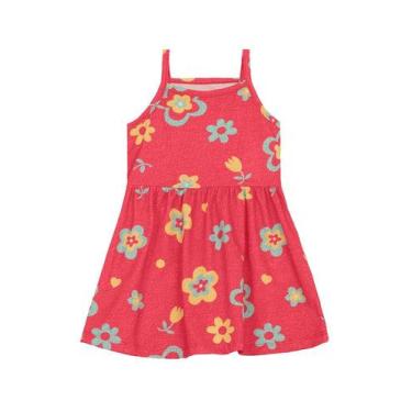 Imagem de Vestido infantil menina de flores Brandili, 6, Vermelho
