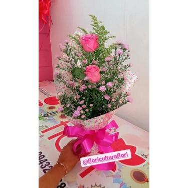 Imagem de Mini Buquê em Rosas em cor de rosa - Floricultura Flori 