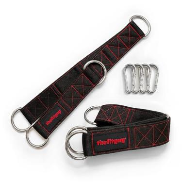 Imagem de THEFITGUY Alças de extensão multifuncionais para academia (par) – para acessórios de cabos, máquinas de polia, pull-ups, tríceps, linhas – Adicione novos exercícios e apertos ao seu treino, serviço pesado, 5 opções de comprimentos