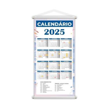 Imagem de Calendário 2025 Banner Pedagógico Lona 80X50Cm
