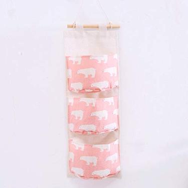 Imagem de Bolsa de armazenamento de parede com 3 bolsos largos, organizador de bolso para pendurar sobre a porta, organizador de armário para quarto