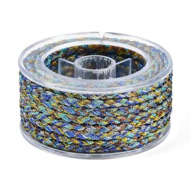 Imagem de 1 rolo de fio de nylon trançado de 12 camadas 5 mm material de fio de nylon redondo colorido cordão trançado para colar faça você mesmo, pulseira, joias, artesanato feito à mão, 2,19 a 3,28 m (2 a 3 m