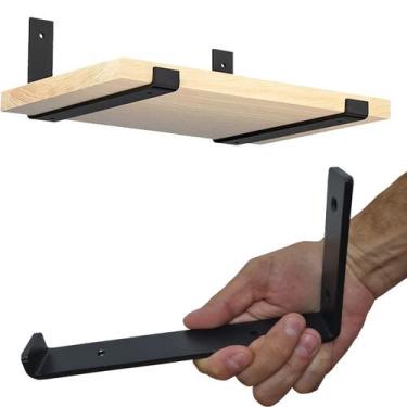 Imagem de 2pçs Mão Francesa Suporta 70kg O Par Suporte Flutuante 20cm - Facil Ne