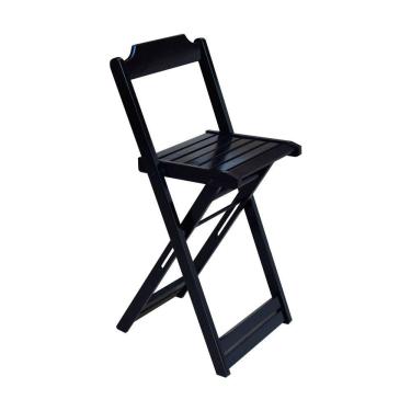 Imagem de Banqueta Bistrô Dobrável De Madeira Maciça - Preto - Preto
