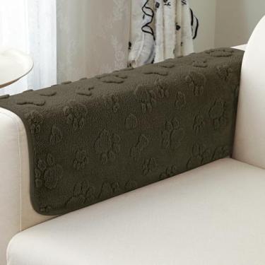 Imagem de Foxdecor Capa de apoio de braço de sofá, capa antiderrapante para descanso de braço para sofá, capa protetora de braço para poltrona, pacote com 1 peça (chocolate, 71 cm x 71 cm)