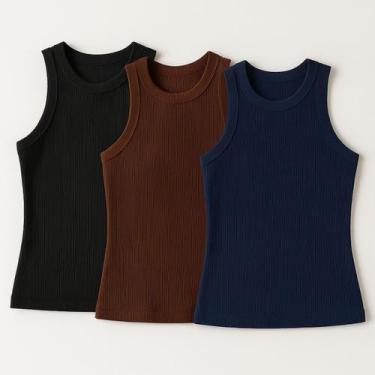 Imagem de Kit 3 Blusas Feminina Ribana Algodão Premium - 77VS LEVOSCH, Preto, Ma