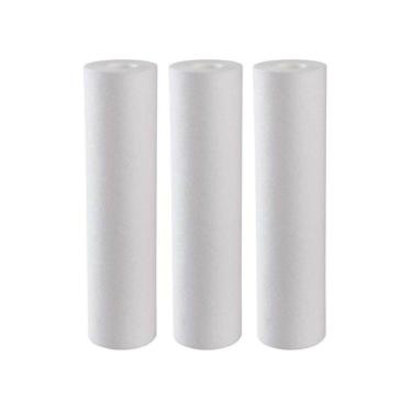 Imagem de Kit 3 Filtro Refil Cartucho Polipropileno Liso 10 5 Micras B
