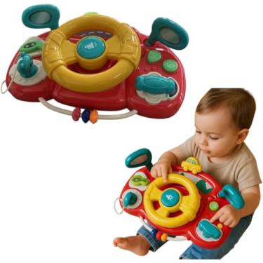 Imagem de Volante Infantil Interativo com Som e Luz Brinquedo Educativo para Crianças,Painel de Carro com Botões Sonoros, Luzes LED