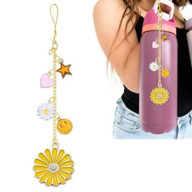 Imagem de Amuleto de margarida compatível com garrafa de água Owala 680 g, 947 g, 1,134 g, copo de café, FreeSip, acessórios Daisy Owala e acessórios para copos Stanley, presentes de flores para mulheres e
