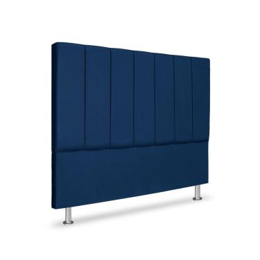 Imagem de Cabeceira Estofada Cama Box Casal 140 Cm Carla Premium - Veludo Azul Marinho