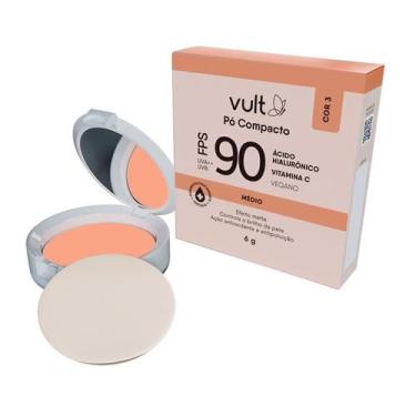 Imagem de Pó Compacto Vult Ácido Hialurônico FPS90 Cor 3 Médio 6g