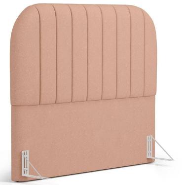 Imagem de Cabeceira Cama Box King Estofada Orgânica 195cm Alice W01 Linho Rosê - Lyam Decor