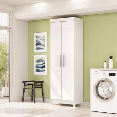 Imagem de Armário Multiuso 61cm Alto 2 Portas Prateleiras Guiné V01 - D`rossi Branco