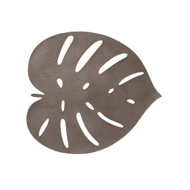 Imagem de Lugar Americano Couro Ecológico Folha Chocolate - Decortextil