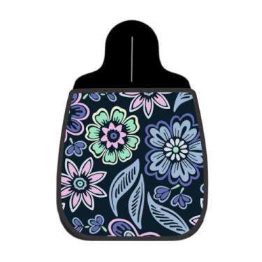 Imagem de Lixeira De Carro Organizador Lixinhocar Flores Estilizadas Fundo Preto