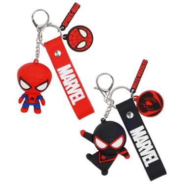 Imagem de Concept One Conjunto de chaveiros Marvel Homem-Aranha e Miles Morales, pingentes de personagens 3D para bolsas e mochilas, vermelho e preto