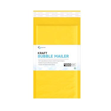 Imagem de Kkbestpack Envelopes de papel Kraft Bubble Mailers #000, envelopes de correspondência acolchoados autoselados de 10 x 20 cm, tamanho utilizável 10 x 18 cm, pacote com 50