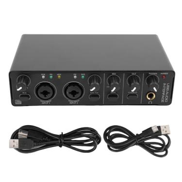 Imagem de Asixxsix Interface de Som Tipo C, Interface de áudio USB de 24 Bits 192kHz Com Entrada XLR 48V Phantoms Power, para Gravação, Streaming, Podcasting, Estúdio de Músicos, Produtores (BLACK)