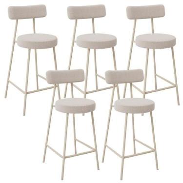 Imagem de Kit 05 Banquetas Baixa Cozinha Sala Jantar Bancada Milão Arena L02 Bou