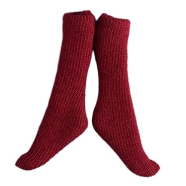 Imagem de simhoa Meias de cano alto em escala 1/12, modelo casual, acessório para vestir bonecas de 15 cm (6 polegadas), Vermelho