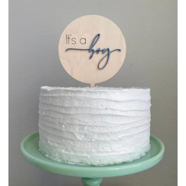 Imagem de É um enfeite de bolo para menino, chá de bebê/decoração de festa de revelação de gênero para recém-nascidos, suprimentos de patry, decoração de bolo de festa temática