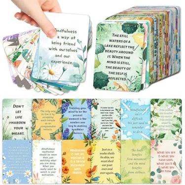 Imagem de RAORAOYUE 50 Pcs Flower Inspirational Card, 3.15 * 4.33 Inch Inspirational Positive Affirmations Cards, Lunch Box Notes, Colleagues, Classmates Family and Friend, Blank Back