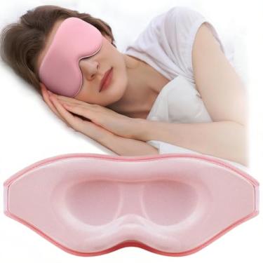 Imagem de Máscaras para dormir - rosa, estereoscópica 3D, sem pressão ocular, almofada nasal antivazamento, confortável e respirável, feminina