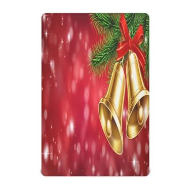 Imagem de Qilmy Lençóis de berço natalinos dourados de microfibra, macio, respirável, elástico, lençol com elástico, para meninos e meninas, 132 x 71 cm, capa de colchão infantil portátil