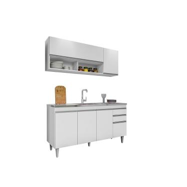 Imagem de Balcão Gabinete Para Pia 150cm 4 Portas Ayla - Ssx Multicoisas Branco