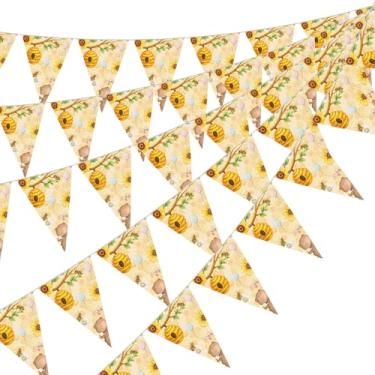 Imagem de Hahafelt 5 peças de decoração de bandeira de aniversário bandeira pré-amarrada suprimentos de festa de aniversário cenário decorativo de cabine de fotos para carnaval futebol volta às aulas decoração