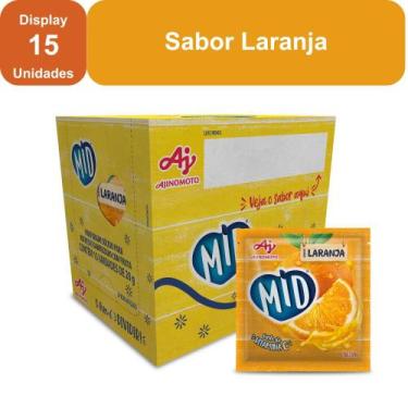Imagem de Kit Refresco em Pó MID Sabor Laranja Com 15 Unidades de 20g