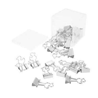 Imagem de Ainoli 20pcs clipes de papel forte força de fixação durável ferro pequeno pato design ampla aplicação pequenos clipes de pasta (Prata)