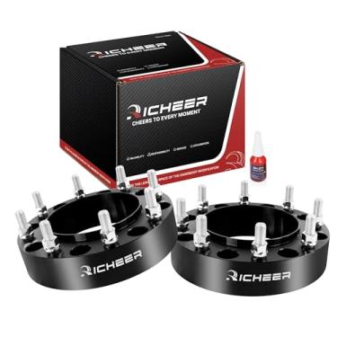 Imagem de Richeer Espaçadores de roda Hubcentric 8x210 para Silverado Sierra 3500 HD DRW 2011-2025, espaçador de roda de 2 polegadas 8x210 mm com pinos de 14 x 1,5 e furo central de 154,2 mm
